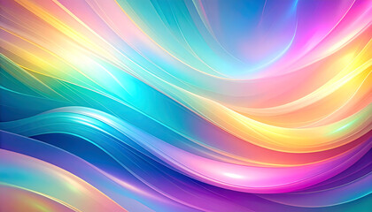 Poster - A Soft Hues Abstract Waving Wallpaper with Smooth Transitions of Light and Colors Creates a Beautiful and Serene Ambiance for Relaxation