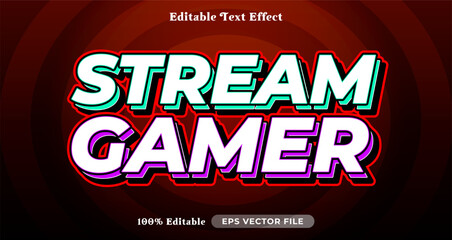 Poster - Stream gamer 3d logo template editable text effect style