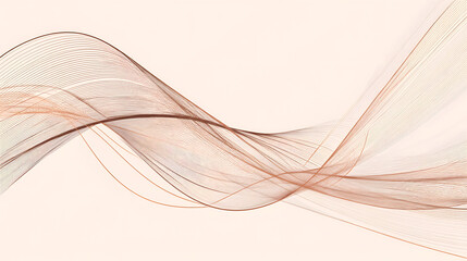 Poster - Subtle Waving Beige Fabric Abstract Background Texture Design With Smooth Light Curves For Presentation Banner Or Wallpaper Art Creation