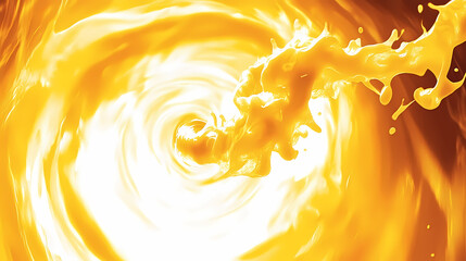 Aufkleber - Abstract swirl of vibrant yellow and orange liquid, creating dynamic motion and energy