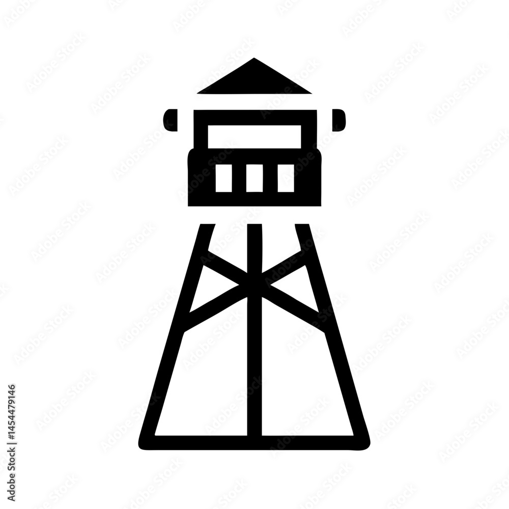 Watchtower Icon Representing Observation Post and Surveillance ...