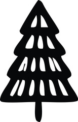 Poster - Vector abstract Christmas tree made of words, a festive illustration isolated on white