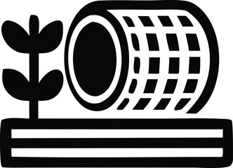 Poster - Vector illustration design with a black and white pattern evokes a racing flag near a film clapboard icon

