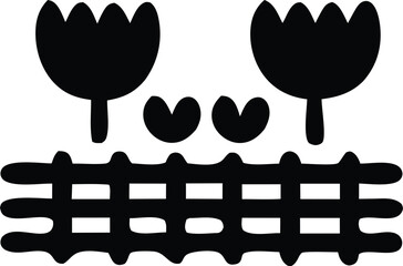 Aufkleber - Vector illustration set design with a chicken, an Easter egg icon, and a seamless pattern element