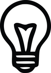 Poster - Light bulb icon vector illustration of a bright electric lamp, a symbol of idea and innovation