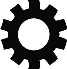 Aufkleber - Gear icon vector illustration shows interlocking cogwheels, a symbol of mechanical work and business teamwork