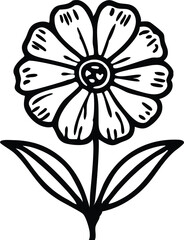 Poster - A vector illustration presents black and white floral design elements, showcasing a monochrome flower pattern for artistic decoration