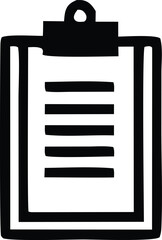 Poster - Vector illustration shows a clipboard with a pen on a paper document, a business office icon for web design