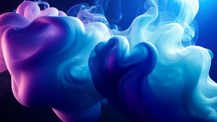 Leinwandbilder - Mesmerizing Swirls of Purple and Blue Ink Dance in Fluid Motion