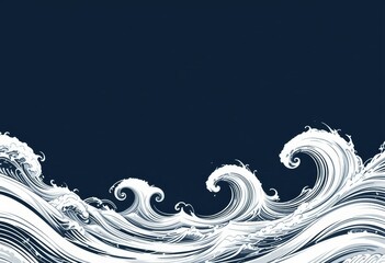 Poster - Abstract white wave Forms background illustration.