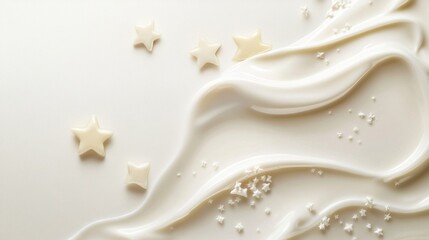 Poster - Creamy White Backdrop with Decorative Stars and Smooth Texture