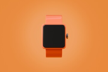 Poster - 3d Smart watch icon. Fitness smart Watch Screens. Smartwatch with blank screen mockup isolated background. Smartwatch for fashion accessories or watch product display. healthy concept. 3d render.