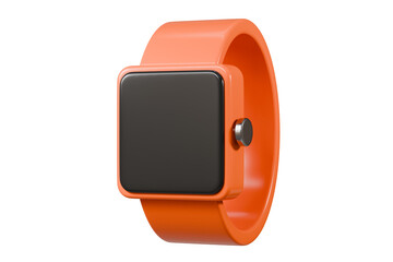 Poster - 3d Smart watch icon. Fitness smart Watch Screens. Smartwatch with blank screen mockup isolated background. Smartwatch for fashion accessories or watch product display. healthy concept. 3d render.
