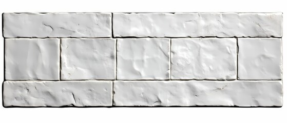 Poster - Textured white brick wall with uneven surfaces, suitable for interior design backgrounds