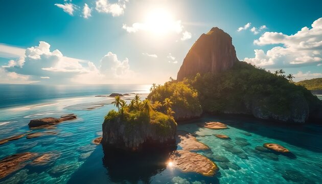 vA glimpse into ethereal realm of paradise, where idyllic landscapes, crystalline waters, and an overwhelming sense of joy, peace, and fulfillment intertwine to create an earthly utopia