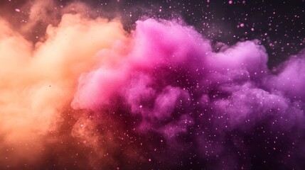 Aufkleber - Mystical Cloud of Colors: A captivating image of a cloud of vibrant colors, from soft oranges to deep purples, creating a sense of mystery and wonder, and bringing a burst of vivid energy.