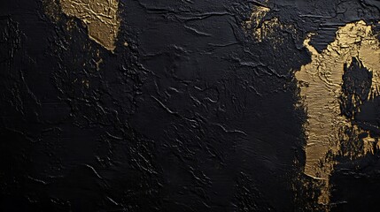 Poster - Abstract black and gold textured wall with intricate patterns, creating a luxurious backdrop for design