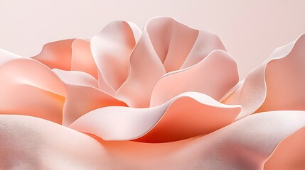 Aufkleber - Delicate pink rose petals gently unfolding against a soft pastel background, showcasing elegance