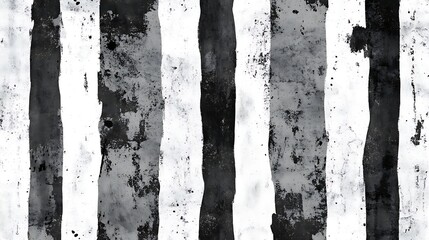 Aufkleber - Abstract black and white striped pattern with textured brush strokes, ideal for modern design backgrounds