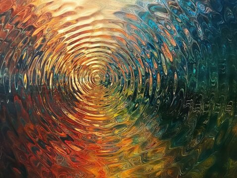 Background shows chromatic ripple, shimmer haze twist