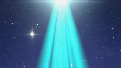 Aufkleber - Celestial Light Beam in Starry Night
