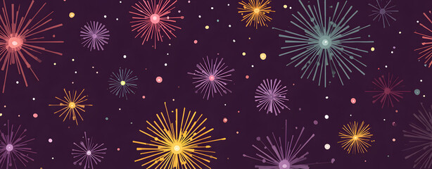 Poster - Festive Fireworks Display: A vibrant and captivating fireworks display illuminates the night sky with bursts of color and light, creating a mesmerizing spectacle of celebration.