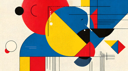 Poster - abstract geometric composition: a modern and captivating abstract composition, featuring a vibrant a