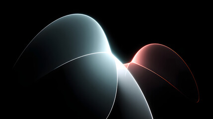 Poster - abstract curve silhouette: a striking, abstract composition featuring elegantly curved lines, bathed