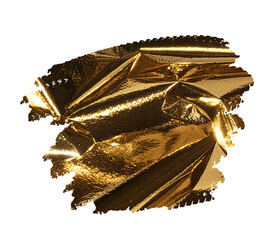 Fototapete - Gold foil texture with shiny, metallic, and crumpled design. Reflective, jagged shape with
