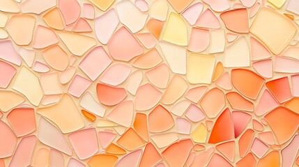 Aufkleber - Abstract mosaic pattern of soft pastel colors in shades of peach and coral, ideal for backgrounds