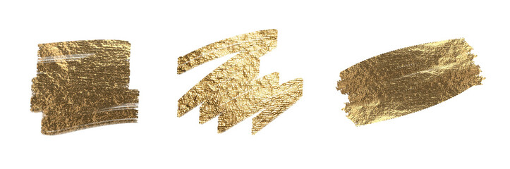 Poster - Golden brushstroke with a shiny, glamorous effect. Smudge and sparkle textures in yellow and meta.