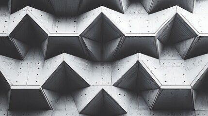 Aufkleber - Abstract concrete wall design featuring geometric patterns with shadows and light interplay