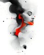 © Malin - A beautiful woman profile with artful colors in minimalist design