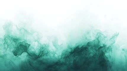 Aufkleber - Ethereal green smoke swirling against a white background, creating a mystical atmosphere