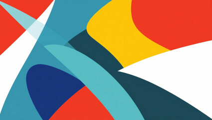 Poster - Colorful Abstract Dynamic interplay of shapes in vibrant hues