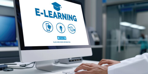 Poster - E-learning website with brisk sofware for student to study online on the internet network