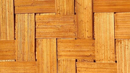 Poster - woven bamboo texture background for web design, eco branding, natural packaging, rustic decor, organic pattern, seamless wooden weave graphic

