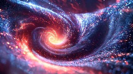 Wall Mural - Abstract cosmic spiral galaxy backdrop with glowing light and particles