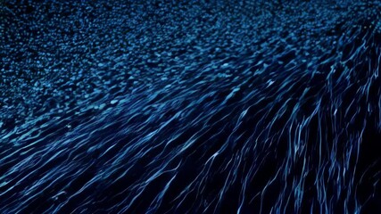 Poster - Abstract network structure animation with blue nodes and connecting lines for data, science, and technology concepts.