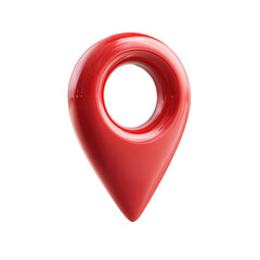 Wall Mural - Red Location Pin 3D Render Icon on transparent background