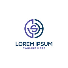 Fototapete - Letter mark GSH circle shape monogram logo design modern minimal concept creative art