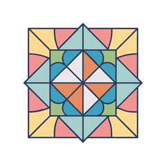 Poster - Geometric pattern design vector illustration with colorful shapes and modern style art