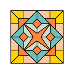 Poster - Geometric pattern design with star and diamond shapes for textile and background art decor