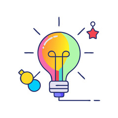Poster - Creative idea innovation lightbulb inspiration concept solution think design bright creativity art vector