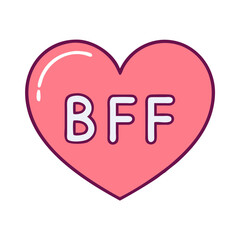 Poster - Bff heart friendship love best friends forever valentine sweet cute pink design graphic vector art