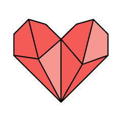 Poster - Geometric heart vector design for valentine's day love symbol graphic illustration art drawing