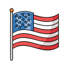 Poster - American flag waving illustration usa flag stars and stripes patriotic symbol independence day design