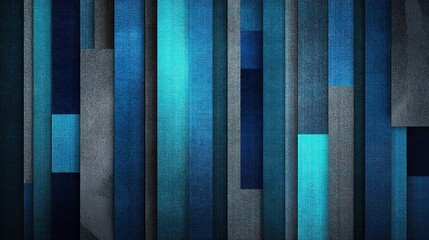 Poster - Modern Abstract Vertical Geometry with Rich Blue Lines and Textures