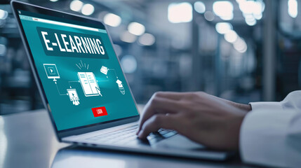 Poster - e-learning website with brisk sofware for student to study online on the internet network
