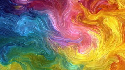 Poster - Colorful Abstract Digital Art with Vibrant Brushstrokes and Swirls